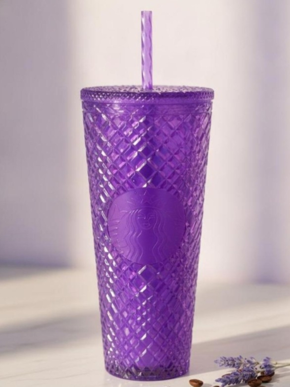 Purple Textured Reusable Tumbler with Straw - Starbucks